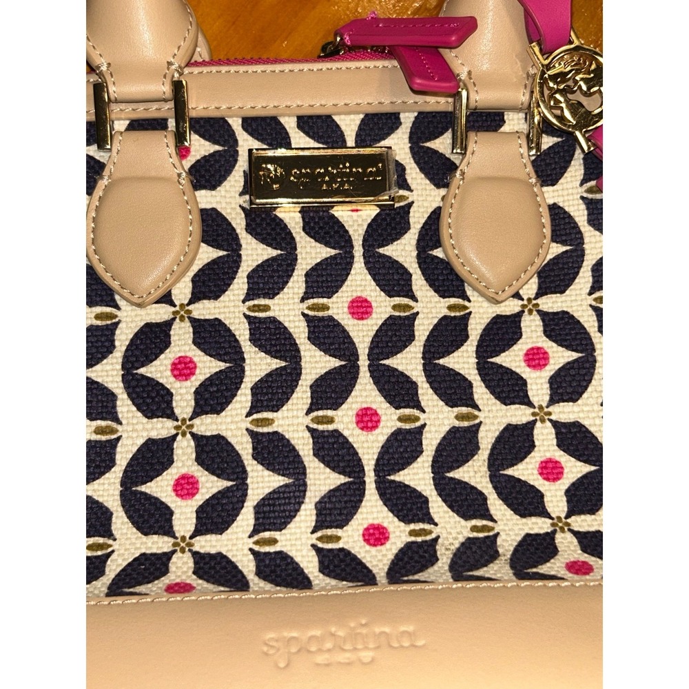 Spartina 449 Daufuskie Island Canvas Leather‎ Dome Satchel Handbag Nautical - Picture 16 of 16
